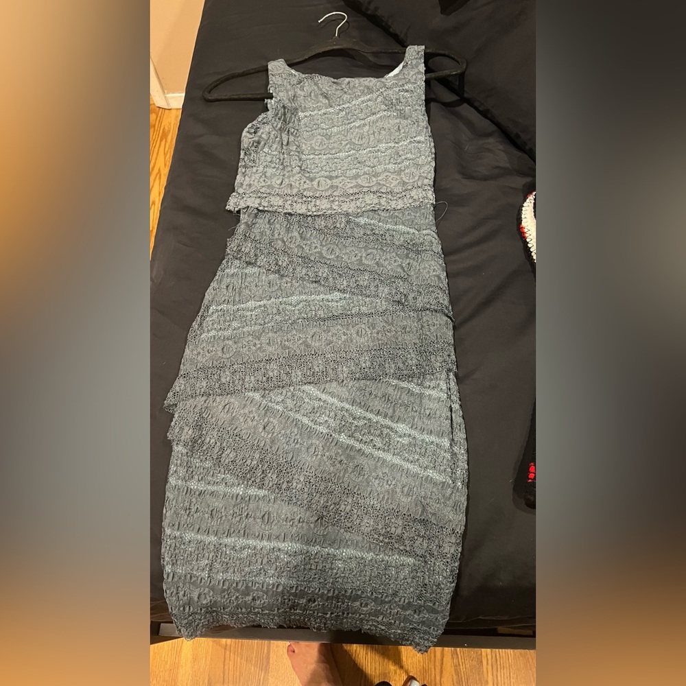 Bailey44 green gray lace sleeveless bodycon dress xs